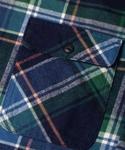 Shirts&Overshirts Benzak - BWS-01 WORK SHIRT 8 Oz. Blue & Green Check Flannel
