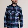Shirts&Overshirts Benzak - BWS-01 WORK SHIRT 8 Oz. Blue & Green Check Flannel