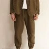 New Workhouse England - Linen Cargo Trousers In Washed Khaki