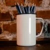 Antiques White Enamelware (Tall) 500 Ml Mug With Black Rim Antiques&Collectibles