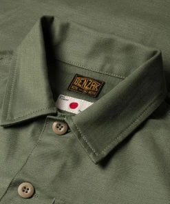 Benzak - BWS-03 Military Overshirt 10 Oz. Army Green Military Twill Shirts&Overshirts