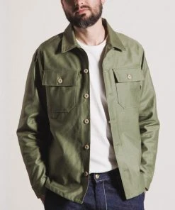 Benzak - BWS-03 Military Overshirt 10 Oz. Army Green Military Twill Shirts&Overshirts