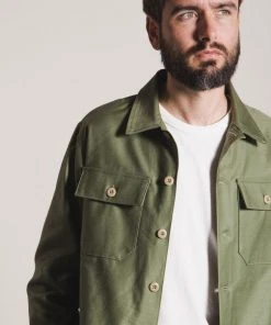 Benzak - BWS-03 Military Overshirt 10 Oz. Army Green Military Twill Shirts&Overshirts