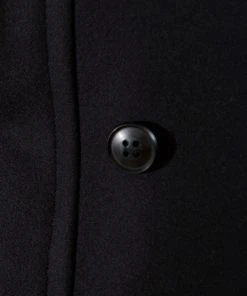 Workhouse England - Fisherman Long Wool Coat In Dark Navy