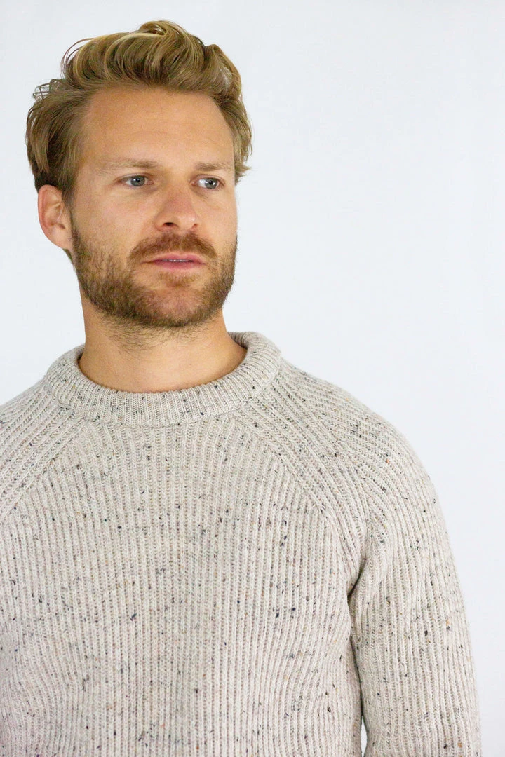 Peregrine - Ford Crew Jumper In Oatmeal Knitwear 6 Peregrine - Ford Crew Jumper In Oatmeal Knitwear