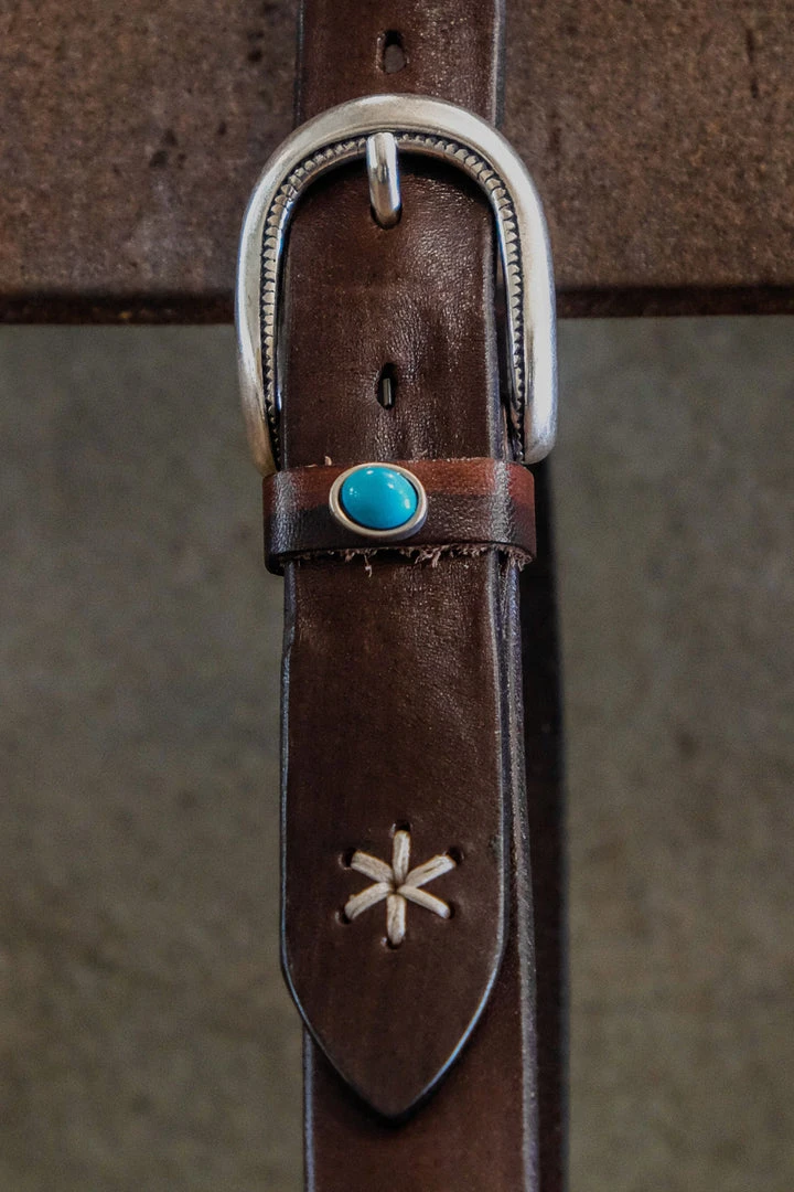 Accessories Alberto Luti - Essential Turquoise Leather Belt In Dark Brown 5 Accessories Alberto Luti - Essential Turquoise Leather Belt In Dark Brown