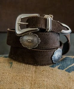 Alberto Luti - Ranchero Suede Leather Belt In Dark Brown