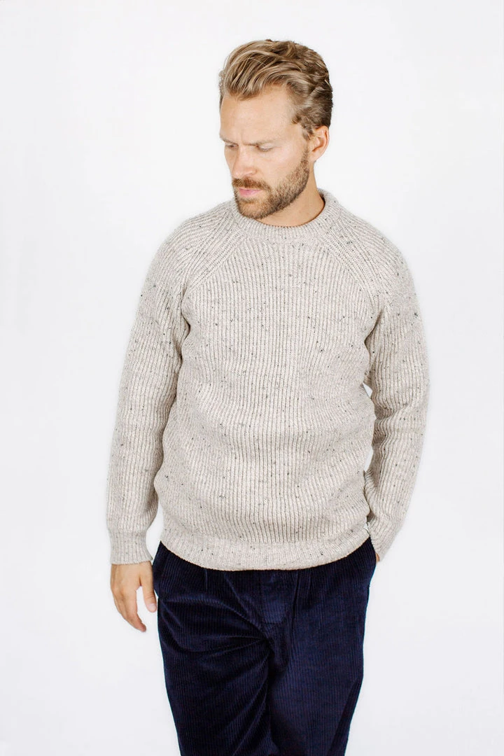 Peregrine - Ford Crew Jumper In Oatmeal Knitwear 4 Peregrine - Ford Crew Jumper In Oatmeal Knitwear