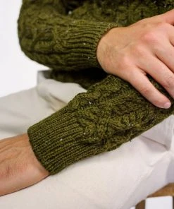 Knitwear Peregrine - Hudson Aran Jumper In Khaki