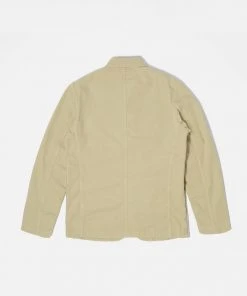 Universal Works Bakers Jacket In Sand Canvas