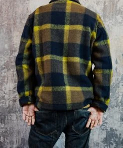 Outerwear&jackets Universal Works - Field Jacket In Navy/Yellow Large Plaid Fleece