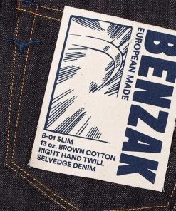 Benzak - B-01 SLIM 13 Oz. Brown Cotton Selvedge