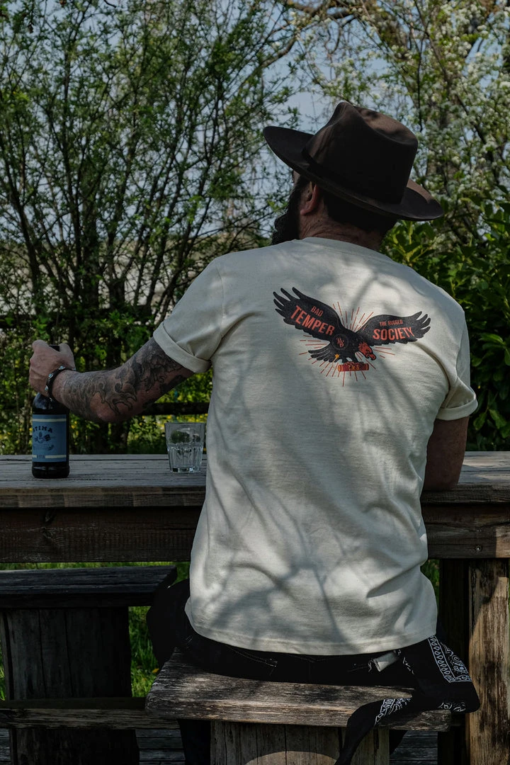 New The Rugged Society - Bad Temper - Heavy 220 G/M² Natural Raw Organic Cotton Tee 8 New The Rugged Society - Bad Temper - Heavy 220 G/M² Natural Raw Organic Cotton Tee