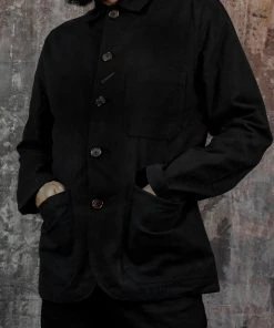 Universal Works - Bakers Chore Jacket In Black Nebraska Cotton Outerwear&jackets