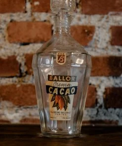 Antiques Early'900 Art Deco Crema Cacao Freund Ballor Glass Bottle Torino (Italy)