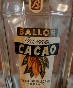 Antiques Early '900 Art Deco Crema Cacao Freund Ballor Glass Bottle Torino (Italy)