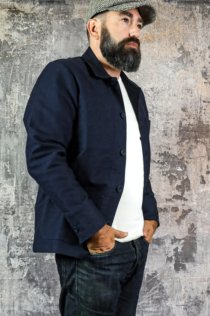 Bleu Blaton - Moleskin Worker Jacket In Blue Mechanic 3 Bleu Blaton - Moleskin Worker Jacket In Blue Mechanic