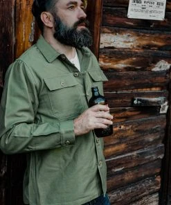 Benzak - BWS-03 Military Overshirt 10 Oz. Army Green Military Twill Shirts&Overshirts