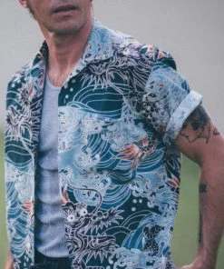 Freenote Cloth - Hawaiian Blue Dragon Aloha Shirt