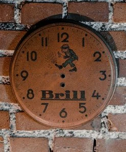 Antiques Antiques&Collectibles Brill - 1940s Advertising Wall Clock Face In Lithographed Tin.
