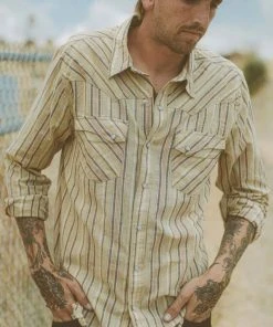 Freenote Cloth - Calico Tan Stripe Western Shirt