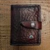 New Alberto Luti - Card Holder With Stud In Dark Brown Leather