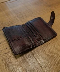 New Alberto Luti - Card Holder With Stud In Dark Brown Leather