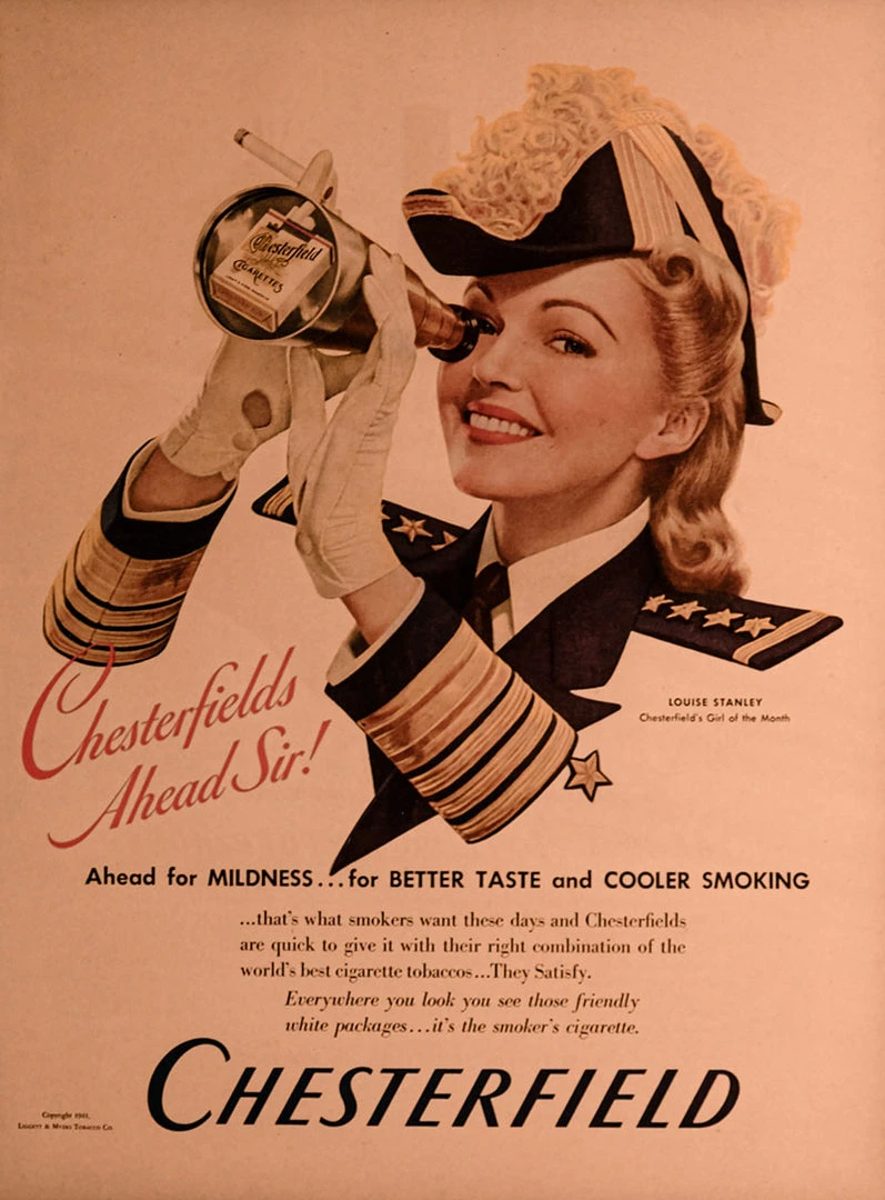 Antiques 1941 Louise Stanley Chesterfield Life Magazine Original Ad 6 Antiques 1941 Louise Stanley Chesterfield Life Magazine Original Ad