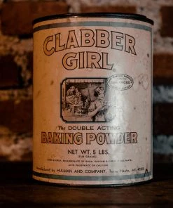 Antiques Early 1900's Clabber Girl Baking Powder Can Vintage