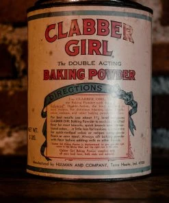 Antiques Early 1900's Clabber Girl Baking Powder Can Vintage