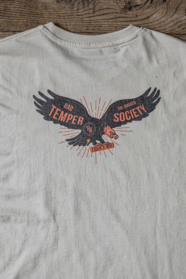 New The Rugged Society - Bad Temper - Heavy 220 G/M² Natural Raw Organic Cotton Tee 6 New The Rugged Society - Bad Temper - Heavy 220 G/M² Natural Raw Organic Cotton Tee
