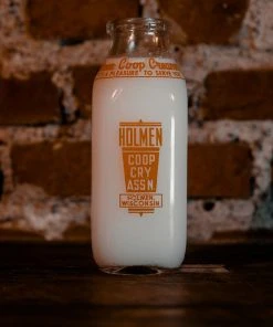 Antiques 1950's 1/3 QUART HOLMEN CO-OP MILK BOTTLE DAIRY WISCONSIN Antiques&Collectibles