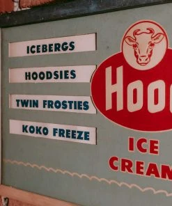 Antiques Antiques&Collectibles 1950's Hood Ice Cream Menu Board Advertising