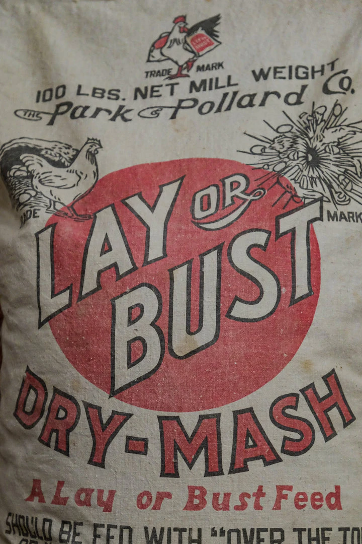 Antiques Antiques&Collectibles Vintage "Lay Or Bust" Poultry Feed Sack - Park&Pollard Co. Boston 6 Antiques Antiques&Collectibles Vintage "Lay Or Bust" Poultry Feed Sack - Park&Pollard Co. Boston