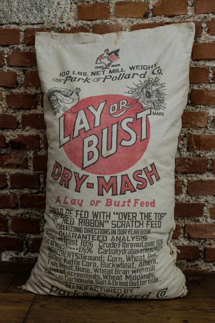 Antiques Antiques&Collectibles Vintage "Lay Or Bust" Poultry Feed Sack - Park&Pollard Co. Boston 3 Antiques Antiques&Collectibles Vintage "Lay Or Bust" Poultry Feed Sack - Park&Pollard Co. Boston