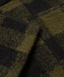 Universal Works - Lumber Jacket In Olive Checked Wool Fleece Outerwear&jackets 8 Universal Works - Lumber Jacket In Olive Checked Wool Fleece Outerwear&jackets