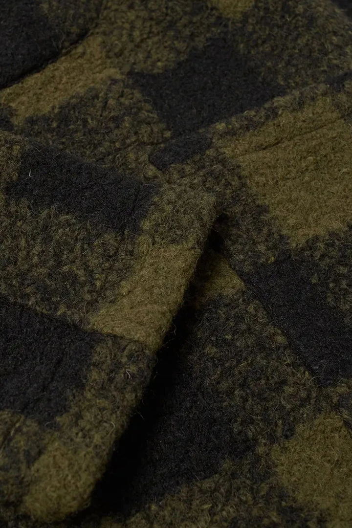 Universal Works - Lumber Jacket In Olive Checked Wool Fleece Outerwear&jackets 5 Universal Works - Lumber Jacket In Olive Checked Wool Fleece Outerwear&jackets