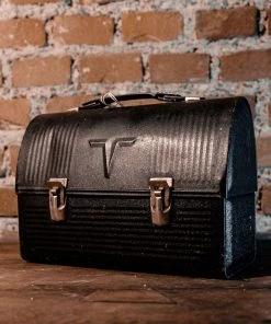 Antiques 1950's American Thermos Co. Black Metal Worker Lunch Box Norwich Conn. USA Antiques&Collectibles