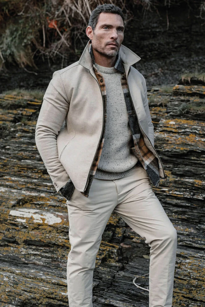 Peregrine - Ford Crew Jumper In Oatmeal Knitwear 3 Peregrine - Ford Crew Jumper In Oatmeal Knitwear