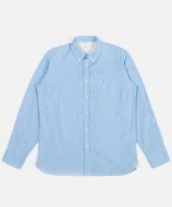 Universal Works - Everyday Shirt In Blue Organic Oxford Cotton New