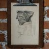 Antiques Antique Anatomical Print And Clipboard