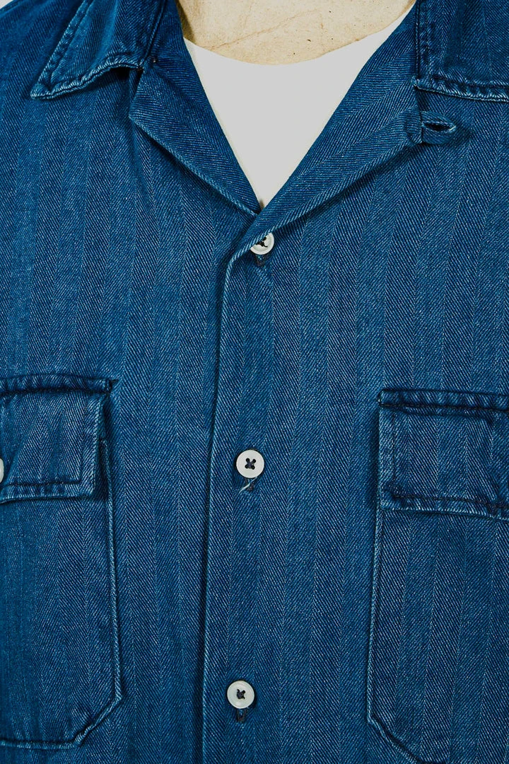 Shirts&Overshirts Universal Works - Worker Shirt In Washed Indigo Herringbone Denim 6 Shirts&Overshirts Universal Works - Worker Shirt In Washed Indigo Herringbone Denim