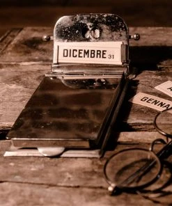 The Rugged Society Antique Metal "Monthly Calendar" / Bloc Note With Removable Month Labels (Italy) Antiques&Collectibles