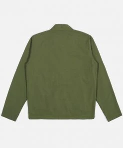Universal Works - Porto Coach Jacket In Dark Olive Vintage Canvas