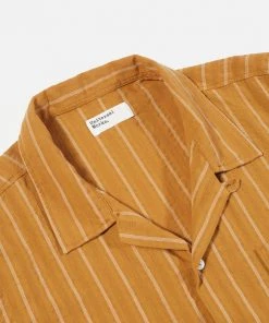 Universal Works - Road Shirt In Mustard Maui Stripe