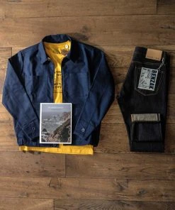 Bleu Blaton - Short Mechanic Worker Jacket In Navy