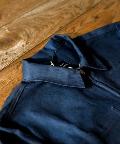 Bleu Blaton - Short Mechanic Worker Jacket In Navy