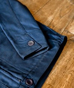 Bleu Blaton - Short Mechanic Worker Jacket In Navy