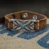 New Alberto Luti - Turquoise Bracelet In Vintage Suede Leather