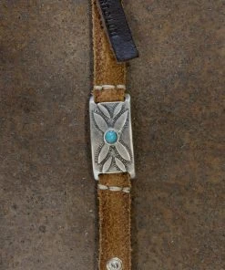 New Alberto Luti - Turquoise Bracelet In Vintage Suede Leather